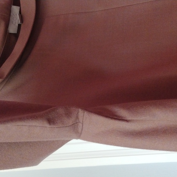 COS Wool Blend Shift Dress Dusty Rose Pink Stretch Minimalist Size 10 - Picture 4 of 9